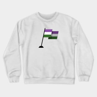 Large Waving Flag in Genderqueer Pride Flag Colors Crewneck Sweatshirt